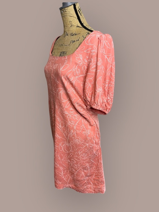 🌻 A New Day Pink Floral Puff Sleeve Square Neck Dress #584 - Picture 5 of 13